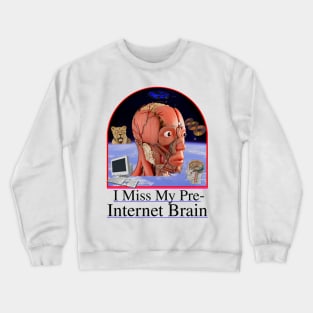 I Miss My Pre-Internet Brain - 90's Y2K School Textbook Design Crewneck Sweatshirt